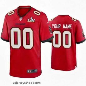 Sensational Custom Buccaneers Red Super Bowl Lv Game Jersey