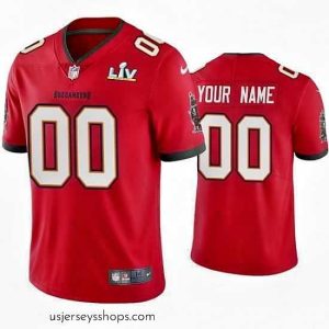 Stunning Custom Buccaneers Red Super Bowl Lv Vapor Limited Jersey