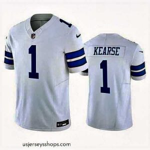 Stunning Dallas Cowboys 1 Jayron Kearse White 2023 F.U.S.E  Vapor Limited Stitched Football Jersey