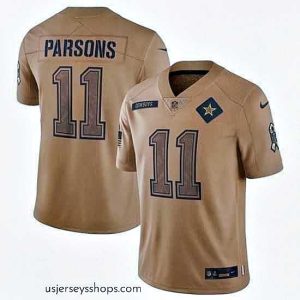 Captivating Dallas Cowboys 11 Micah Parsons 2023 Brown Salute To Service Limited Stitched Football Jersey