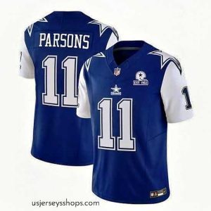 Stellar Dallas Cowboys 11 Micah Parsons 2023 F.U.S.E  Navy With Established In 1960 Patch Stitched Football Jersey