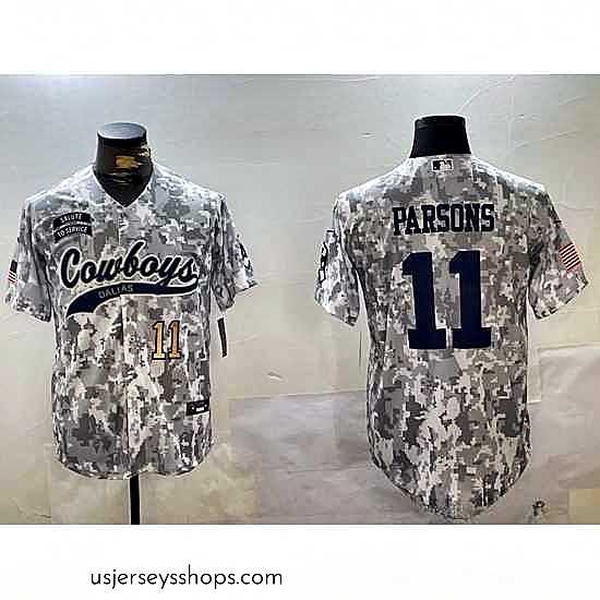 Captivating Dallas Cowboys 11 Micah Parsons 2024 Arctic Camo Salute To Service Stitched Baseball Jersey 2