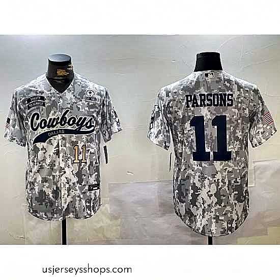 Stellar Dallas Cowboys 11 Micah Parsons 2024 Arctic Camo Salute To Service Stitched Baseball Jersey 6