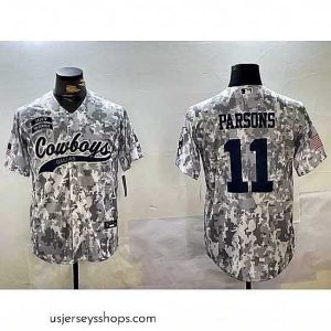 Glamorous Dallas Cowboys 11 Micah Parsons 2024 Arctic Camo Salute To Service Stitched Baseball Jersey