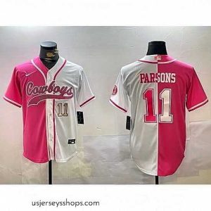 Sensational Dallas Cowboys 11 Micah Parsons 2024 Arctic white red Stitched Baseball Jersey 2