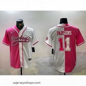 Captivating Dallas Cowboys 11 Micah Parsons 2024 Arctic white red Stitched Baseball Jersey