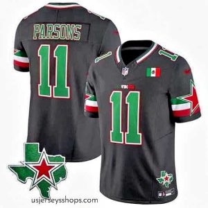 Breathtaking Dallas Cowboys 11 Micah Parsons 2024 Mexico Black F.U.S.E  Stitched Football Jersey