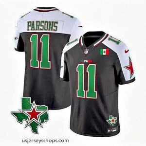 Glamorous Dallas Cowboys 11 Micah Parsons 2024 Mexico Black White F.U.S.E  Stitched Football Jersey