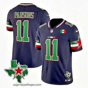 Captivating Dallas Cowboys 11 Micah Parsons 2024 Mexico Navy F.U.S.E  Stitched Football Jersey