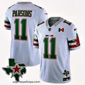 Breathtaking Dallas Cowboys 11 Micah Parsons 2024 Mexico White F.U.S.E  Stitched Football Jersey