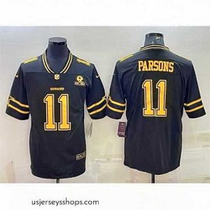 Glamorous Dallas Cowboys 11 Micah Parsons Black Gold Edition With 1960 Patch Limited Stitched Football Jersey