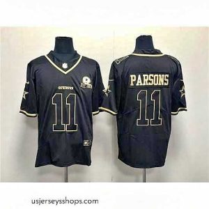 Captivating Dallas Cowboys 11 Micah Parsons Black Gold With 1960 Patch And 4 Star C Patch Stitched Jersey