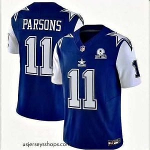 Magnificent Dallas Cowboys 11 Micah Parsons Navy 2023 F.U.S.E  With 1960 Patch Vapor Limited Stitched Football Jersey