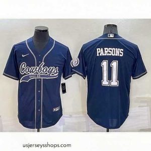 Stellar Dallas Cowboys 11 Micah Parsons Navy Cool Base Stitched Baseball Jersey