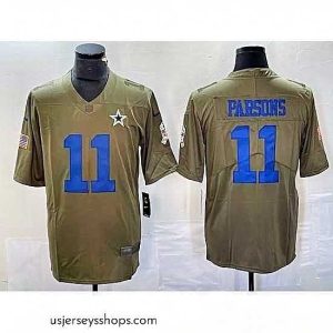 Glamorous Dallas Cowboys 11 Micah Parsons Olive 2017 Salute To Service Limited Stitched Football Jersey