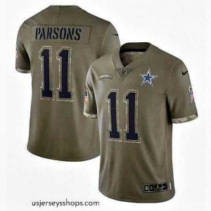 Magnificent Dallas Cowboys 11 Micah Parsons Olive 2022 Salute To Service Limited Stitched Jersey