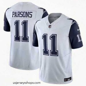 Sensational Dallas Cowboys 11 Micah Parsons White 2023 F.U.S.E  Vapor Limited Stitched Football Jersey