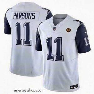 Alluring Dallas Cowboys 11 Micah Parsons White 2023 F.U.S.E  With John Madden Patch Vapor Limited Stitched Football Jersey