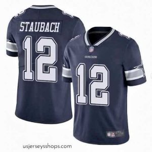Exquisite Dallas Cowboys 12 Roger Staubach Navy Blue Vapor Untouchable Limited Stitched Football Jersey