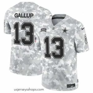Sensational Dallas Cowboys 13 Michael Gallup 2024 F.U.S.E Arctic Camo Salute To Service Limited Stitched Football Jersey