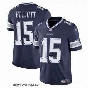 Magnificent Dallas Cowboys 15 Ezekiel Elliott Navy Vapor Untouchable Limited Stitched Football Jersey