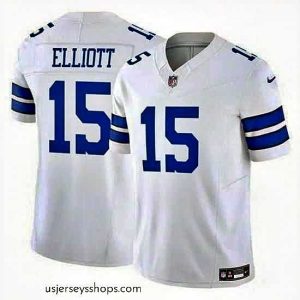 Captivating Dallas Cowboys 15 Ezekiel Elliott White 2023 F.U.S.E Vapor Untouchable Limited Stitched Football Jersey