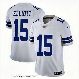 Magnificent Dallas Cowboys 15 Ezekiel Elliott White Vapor Untouchable Limited Stitched Football Jersey