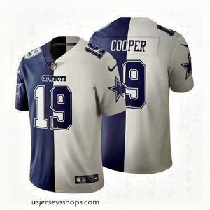 Captivating Dallas Cowboys 19 Amari Cooper Navy White Split Vapor Untouchable Limited Stitched Jersey