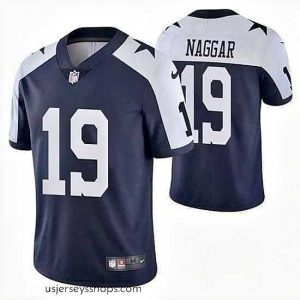 Magnificent Dallas Cowboys 19 Chris Naggar Navy White Vapor Limited Stitched Jersey