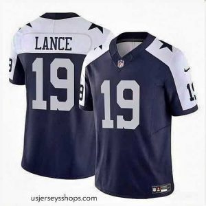 Glamorous Dallas Cowboys 19 Trey Lance Navy White 2023 F.U.S.E Vapor Untouchable Limited Stitched Football Jersey