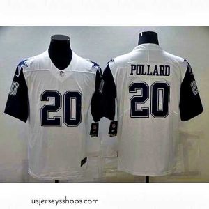Alluring Dallas Cowboys 20 Tony Pollard 2021 White Thanksgiving Limited Stitched Jersey