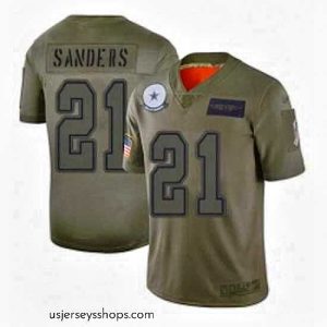 Breathtaking Dallas Cowboys 21 Deion Sanders Limited Camo 2019 Salute to Service Football Jersey