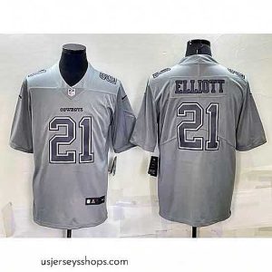 Exquisite Dallas Cowboys 21 Ezekiel Elliott Grey Atmosphere Fashion Stitched Game Jersey