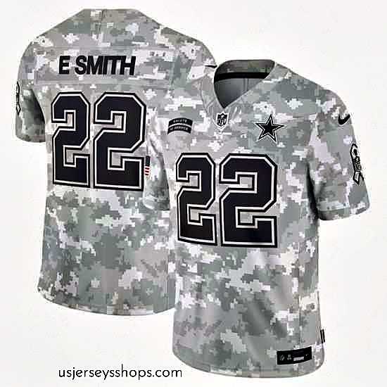 Breathtaking Dallas Cowboys 22 Emmitt Smith 2024 Arctic Camo Salute To Service Limited Stitched Football Jersey