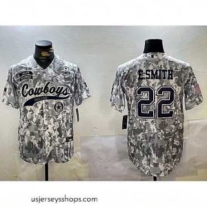 Sensational Dallas Cowboys 22 Emmitt Smith 2024 Arctic Camo Salute To Service Stitched Baseball Jersey 8