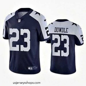Enchanting Dallas Cowboys 23 Rico Dowdle Navy White Thanksgiving Stitched Limited Football Jersey