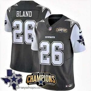 Exquisite Dallas Cowboys 26 DaRon Bland Black White 2023 F.U.S.E  NFC East Champions Patch Stitched Football Jersey