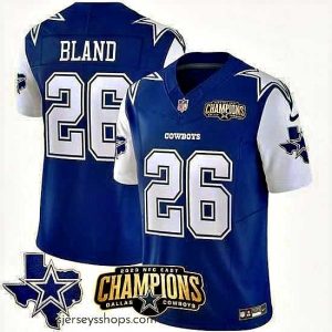 Magnificent Dallas Cowboys 26 DaRon Bland Blue White 2023 F.U.S.E  NFC East Champions Patch Stitched Football Jersey