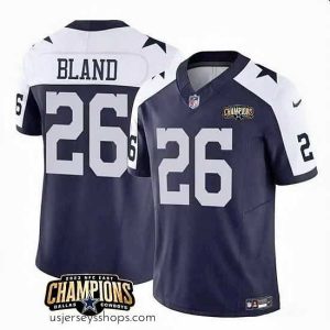 Alluring Dallas Cowboys 26 DaRon Bland Navy White 2023 F.U.S.E  NFC East Champions Patch Stitched Football Jersey
