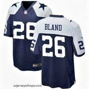 Magnificent Dallas Cowboys 26 DaRon Bland White Navy Thanksgivens Vapor Limited Stitched Jersey