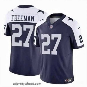 Captivating Dallas Cowboys 27 Royce Freeman Navy White 2023 F.U.S.E Thanksgiving Vapor Untouchable Limited Stitched Football Jersey
