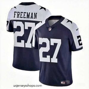 Stunning Dallas Cowboys 27 Royce Freeman Navy White Thnaksgiving Vapor Untouchable Limited Stitched Football Jersey