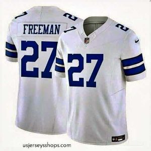 Sensational Dallas Cowboys 27 Royce Freeman White 2023 F.U.S.E Vapor Limited Stitched Football Jersey