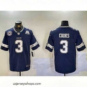 Alluring Dallas Cowboys 3 Brandin Cooks Navy Vapor Untouchable Limited Stitched Football Jersey 5