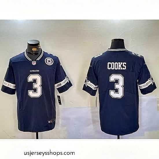 Glamorous Dallas Cowboys 3 Brandin Cooks Navy Vapor Untouchable Limited Stitched Football Jersey