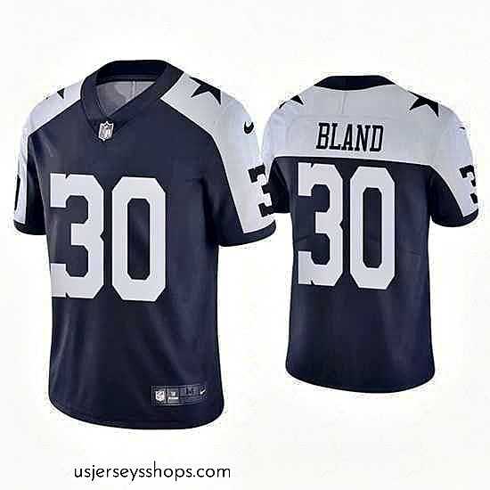 Exquisite Dallas Cowboys 30 DaRon Bland White Navy Vapor Limited Stitched Jersey