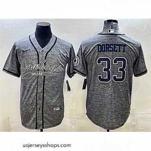Alluring Dallas Cowboys 33 Tony Dorsett Grey With Patch Cool Base Stitched Baseball JerseyS