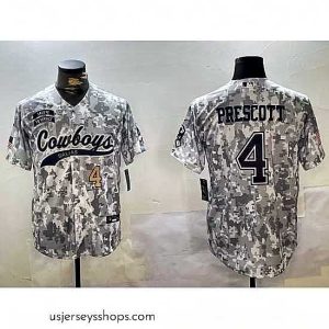 Stellar Dallas Cowboys 4 Dak Prescott 2024 Arctic Camo Salute To Service Stitched Baseball Jersey 2