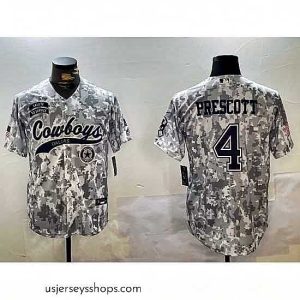 Glamorous Dallas Cowboys 4 Dak Prescott 2024 Arctic Camo Salute To Service Stitched Baseball Jersey 3
