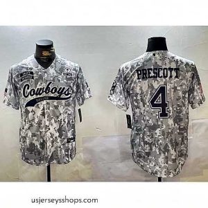 Glamorous Dallas Cowboys 4 Dak Prescott 2024 Arctic Camo Salute To Service Stitched Baseball Jersey 5